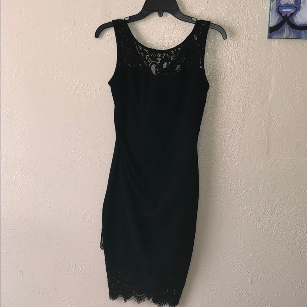 Black form fitting dress